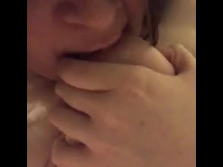 BBW Self Nipple Suck